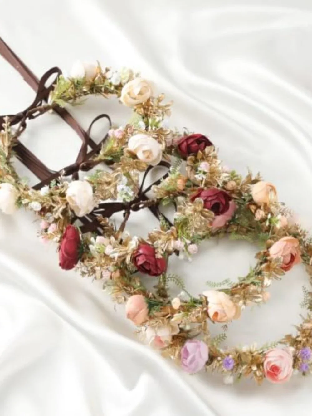 Fairy Flower Crown Headband - Boho Woodland Floral Hair Accessory for Weddings